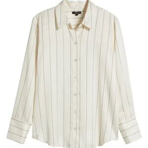 SAIGE STRIPE BUTTON-UP SHIRT IN BRIXTON STRIPE Large